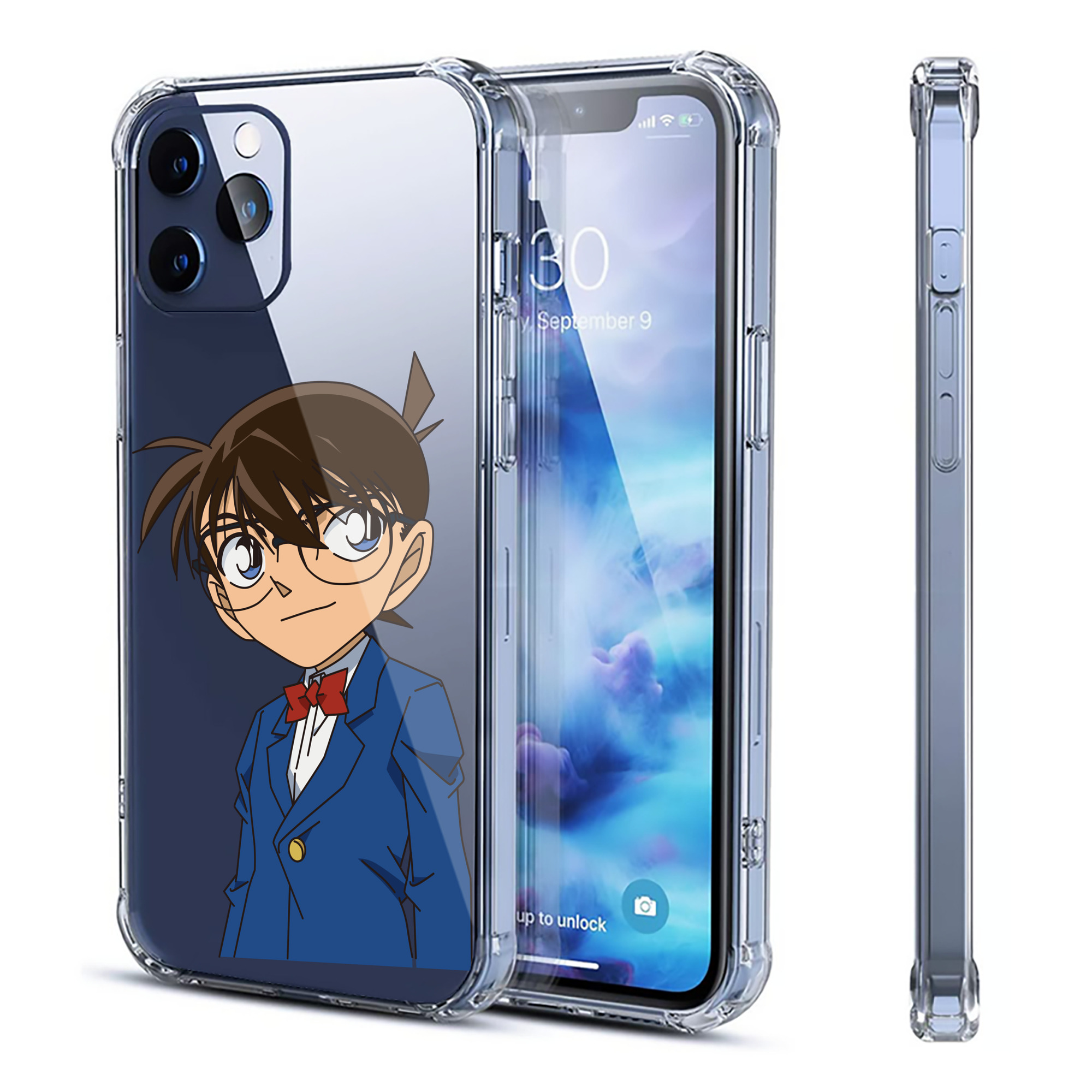 （画像用） 名探偵コナン 江戸川 コナン Detective Conan Conan Edogawa 【iPhone 12シリーズ対応】透明スマホケース（クリアソフトケース）
